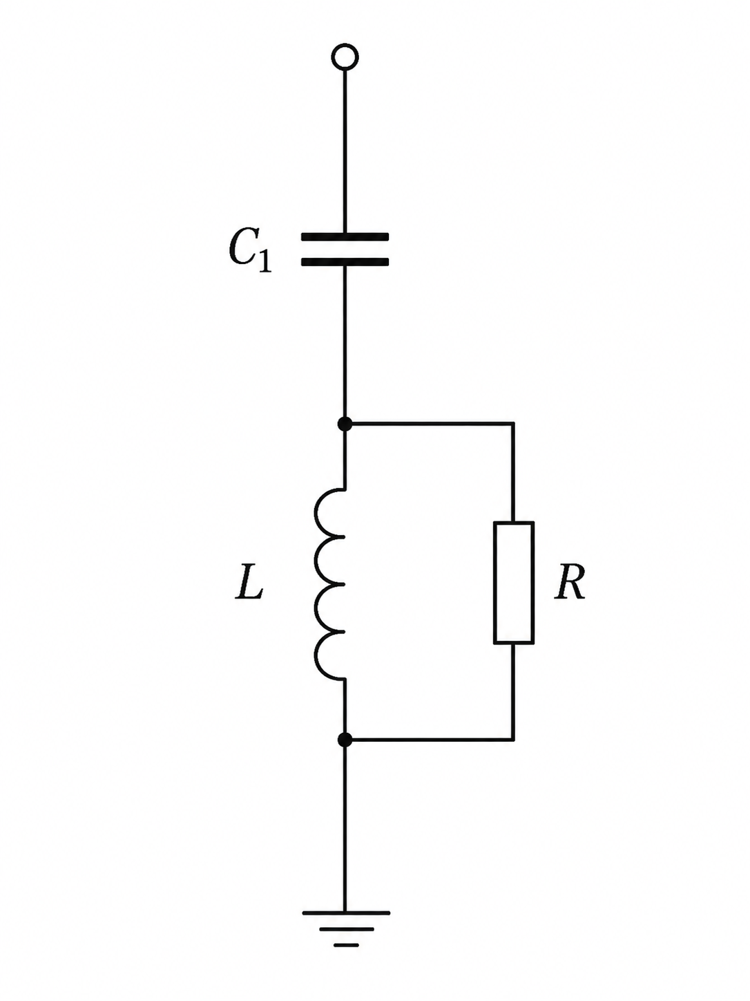 Second-order damped high-pass filter circuit diagram with resistor R in parallel with reactor L