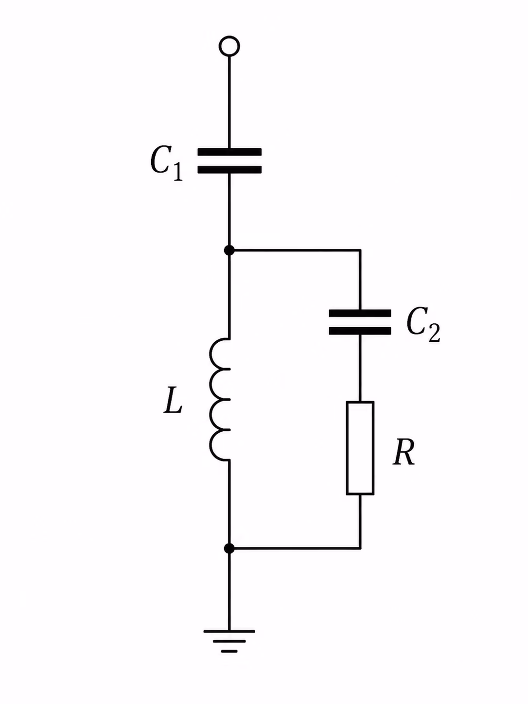 Third-order damped filter circuit diagram with auxiliary capacitor C2 in series with the damping resistor