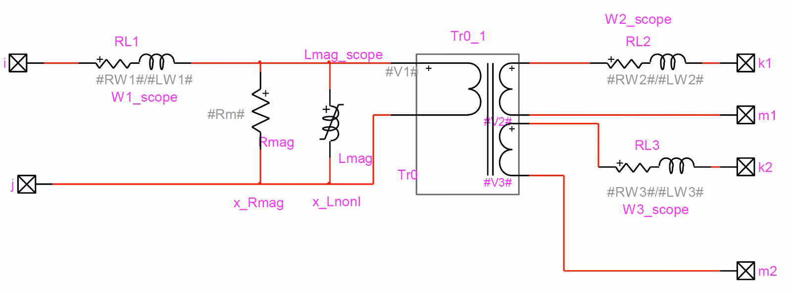 Three-winding non-ideal transformer building block